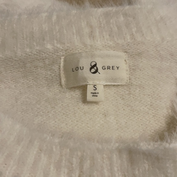Lou & Grey Lashout Sweater Dress White Long Sleeve Crew Eyelash-Small - Picture 10 of 11